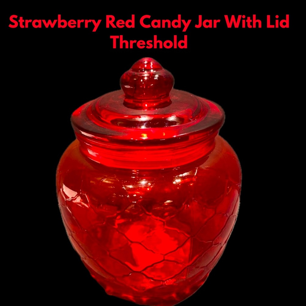 Strawberry Red Candy Jar With Lid